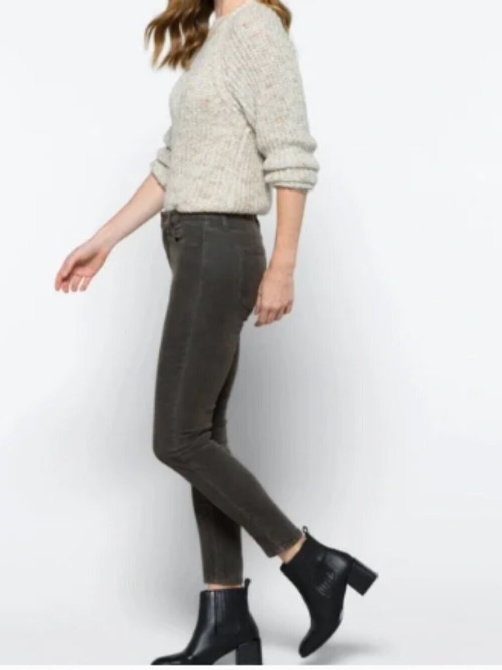 Pistola Women's Plus Size 16W Arielle Skinny Corduroy Pant Dark Gray Stretch